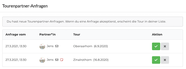 Tourpartner-Anfragen